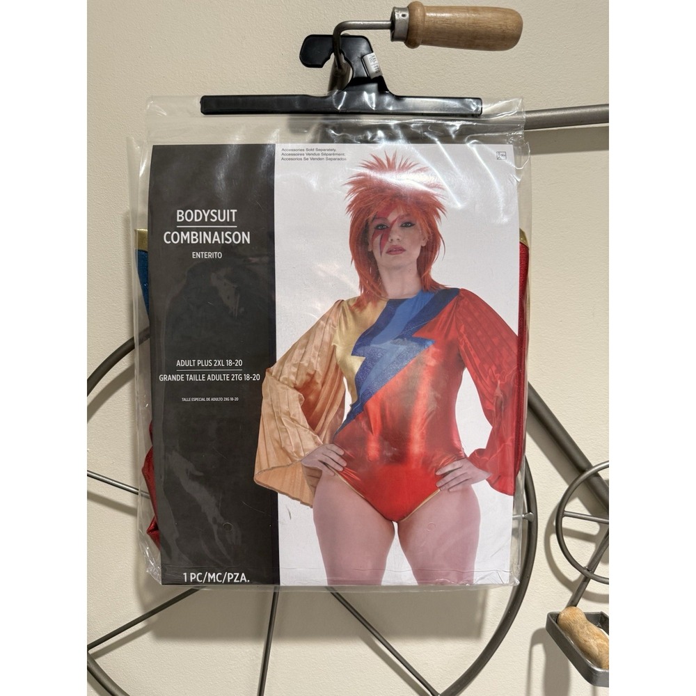 Amscan Women's Glam Rock Bodysuit Costume Ziggy Stardust Bowie 2XL 18-20 NIP